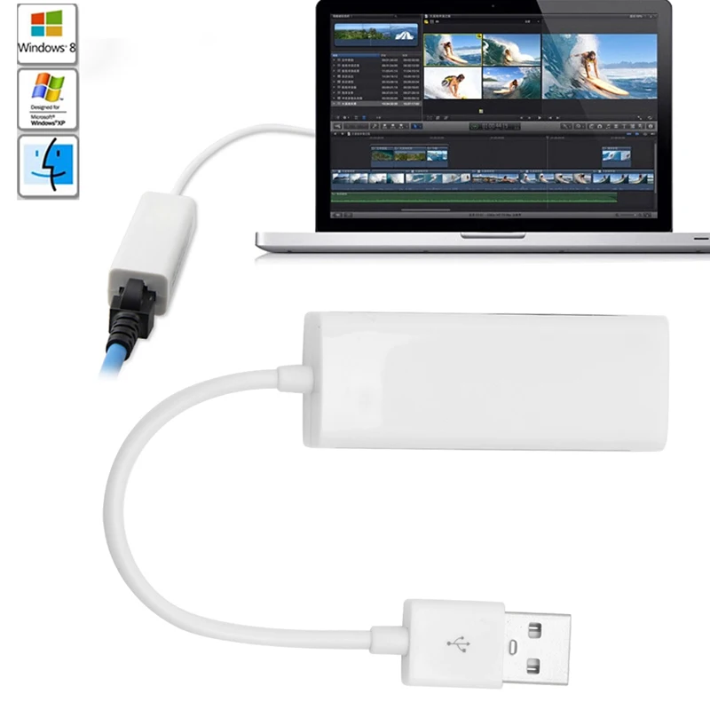 

USB 2.0 To RJ45 Lan Network Card Ethernet Adapter 10/100Mbps For Mac OS Android Tablet PC Laptpo Win 7 8 XP