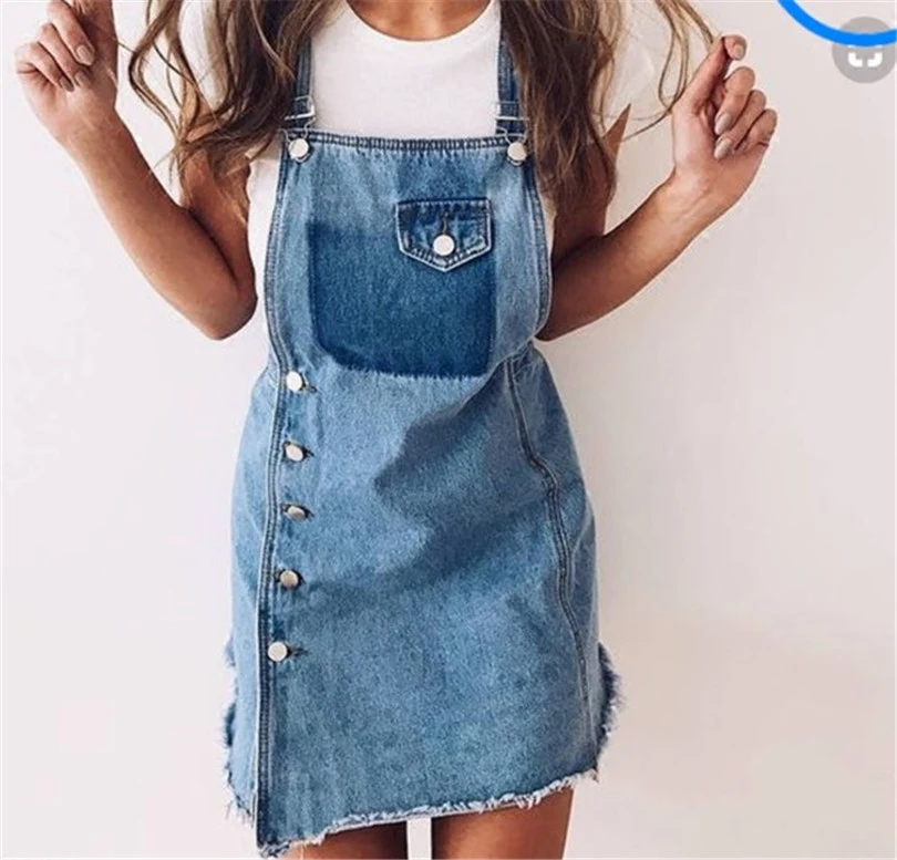 

Maxi Dress Empire Women Vadim Cotton A-line Solid Sleeveless Pockets Above Knee, Mini 2018 Summer New Hot Cowboy Strap Woman
