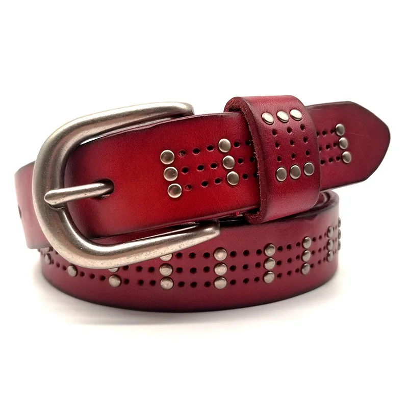 2018 leather Women's belt Casual Fashion leather belt manual ancient