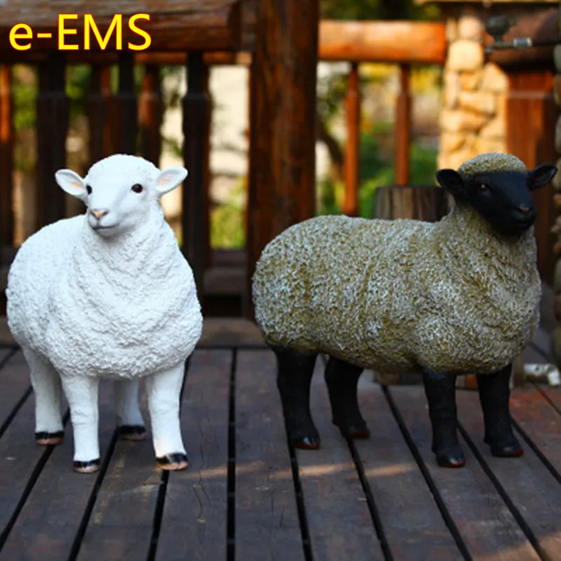 

Simulation Sheep Resin Statue Craftwork Villa-garden Landscaping Ornaments Creative Garden Animal Decoration G2370
