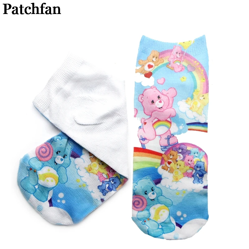 Patchfan Care bears, новинка, женские Носки с рисунком аниме, короткие носки, Kawaii, вечерние, для косплея, подарки, украшения, A2169