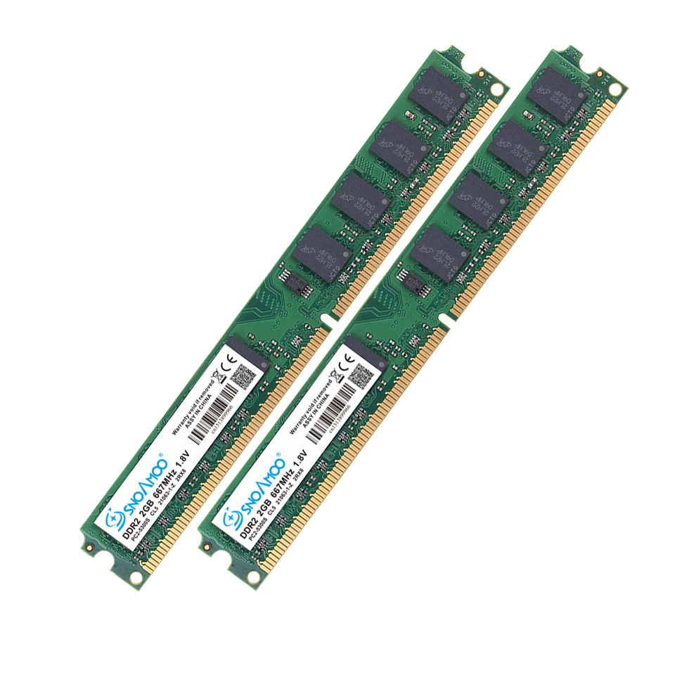 Оперативная память SNOAMOO DDR2, 4 Гб(2 ГБ x 2 шт.), 667 МГц, 800 МГц, PC2-6400S, настольный ПК, ram s, 240-Pin, 1,8 в, DIMM, для совместимой памяти компьютера, гарантия