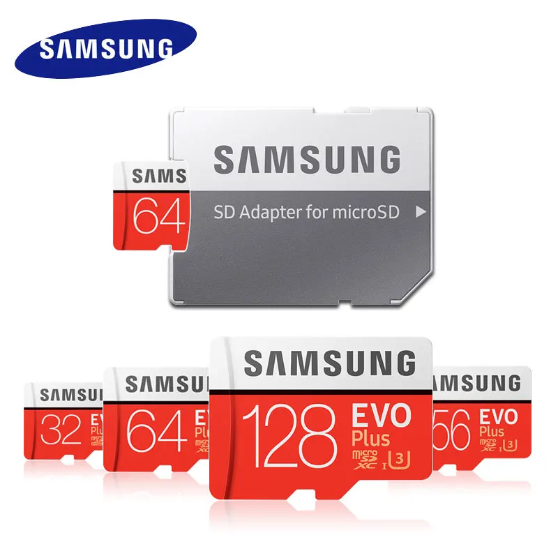

SAMSUNG EVO PLUS Memory Card 256GB High Speed 100 MB/S Micro SD Class 10 U3 TF Cards UHS-I 128G 64GB 32GB Micro SD Card