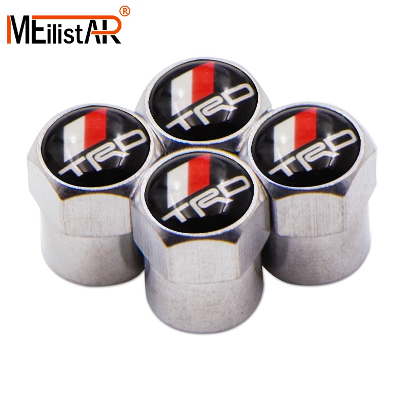 

4PCS/set For Toyota CROWN REIZ TRD Racing LOGO Auto Accessories Wheel Tire Parts sport Valve Stem Caps Cover car styling