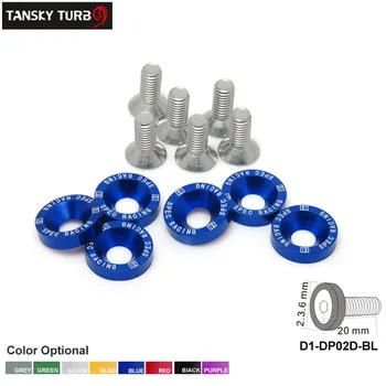 D1 Spec 6PCS/SET M8 Hex Fasteners Fender Washer Bumper Engine Concave Screws JDM BlueD1-DP02D
