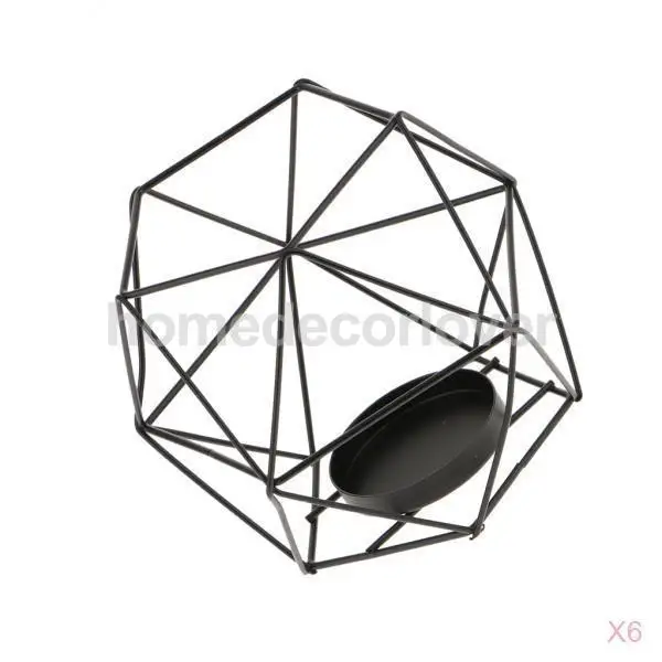  6-set Geometric Polished Tealight Candle Holder Table Top Centerpiece Weddings Events Parties Decor 