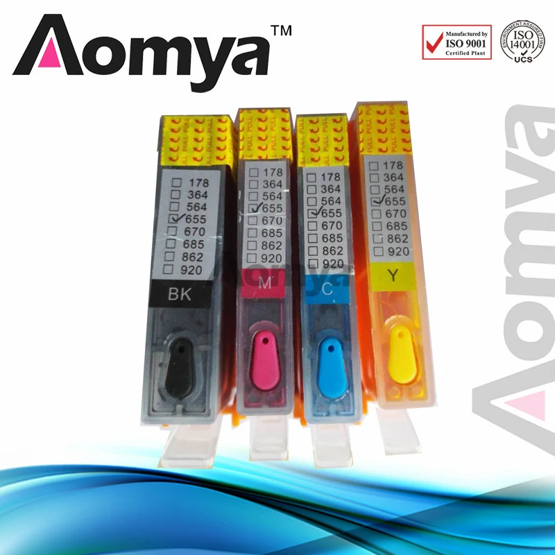 [Full Ink]Aomya Refill Ink Cartridge Compatible For HP 655 deskjet 3525