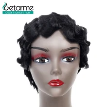 Getarme волосы Короткий Палец волнистые парики боб парик Pixie Cut парик для черных женщин бразильские не Реми волосы короткие человеческие волосы парики