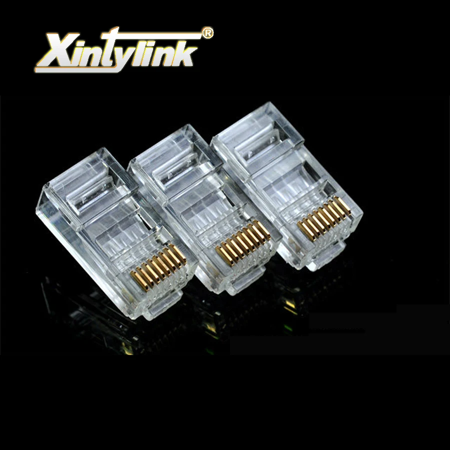 xintylink rj45 connector cable plug cat6 8p8c male gold plated