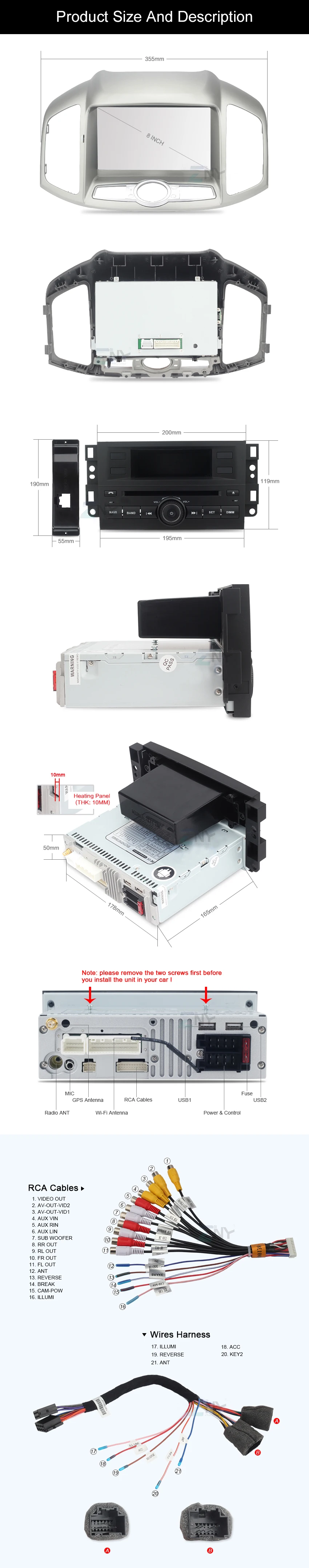 Flash Deal 8" IPS Android 9 Car DVD Stereo For Captiva 2011 2012 2013 2014 2015 1 Din Auto Radio Multimedia Wifi GPS Navigation Gift Camera 17