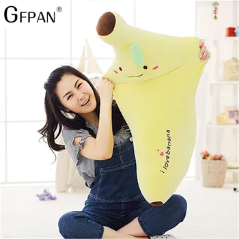 

80/100cm Giant Size Kawaii Soft Plush Pillow Stuffed Banana Toy Sleeping Pillow Christmas Gift For Girls Children High Quality