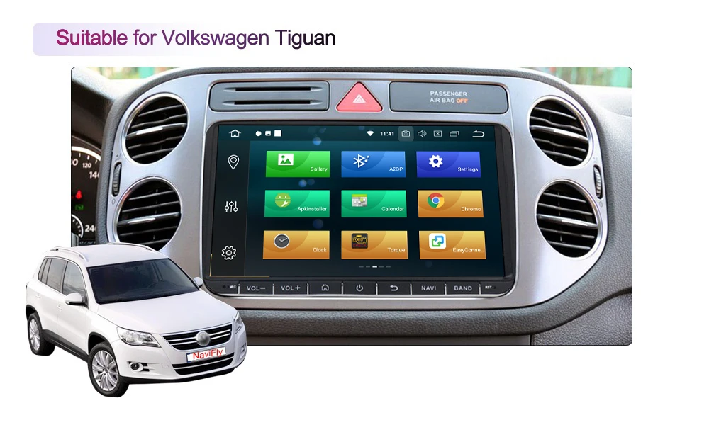 Cheap 9" Android 9.1 2+32G Car GPS Navigation for VW Volkswagen SKODA GOLF 5 Golf 6 POLO PASSAT B5 B6 JETTA TIGUAN dvd player BT RDS 6