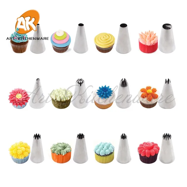 35PCS Design Cake Icing Piping Nozzles Tips Coupler Adapter Pastry Bag