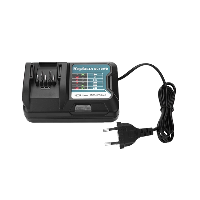 Быстрое литиевое зарядное устройство для Makita 10,8 V 12V Dc10Wd/Dc10Sb/Dc10Wc/Bl1015/Bl1016/Bl1021B/Bl1041B светодиодное зарядное устройство E - Цвет: Black