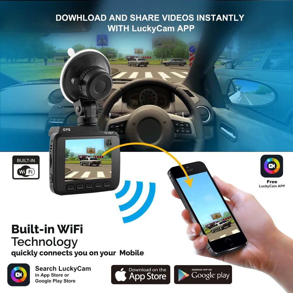 Azdome GS63H WiFi Car DVRs Recorder Dash Cam Novatek 96660 Vehicle Camera Built in GPS Camcorder 4K 2160P Night Vision Dashcam