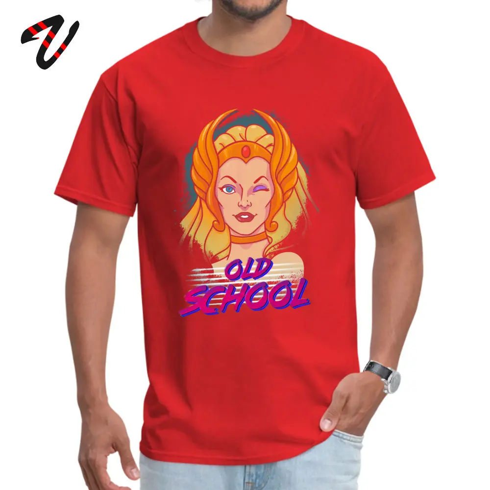comfortable Shera Old School Man T-shirts 2019 Hot Sale VALENTINE DAY Short Sleeve O Neck 100% Cotton Tops Shirts Normal T Shirt Shera Old School -23499 red