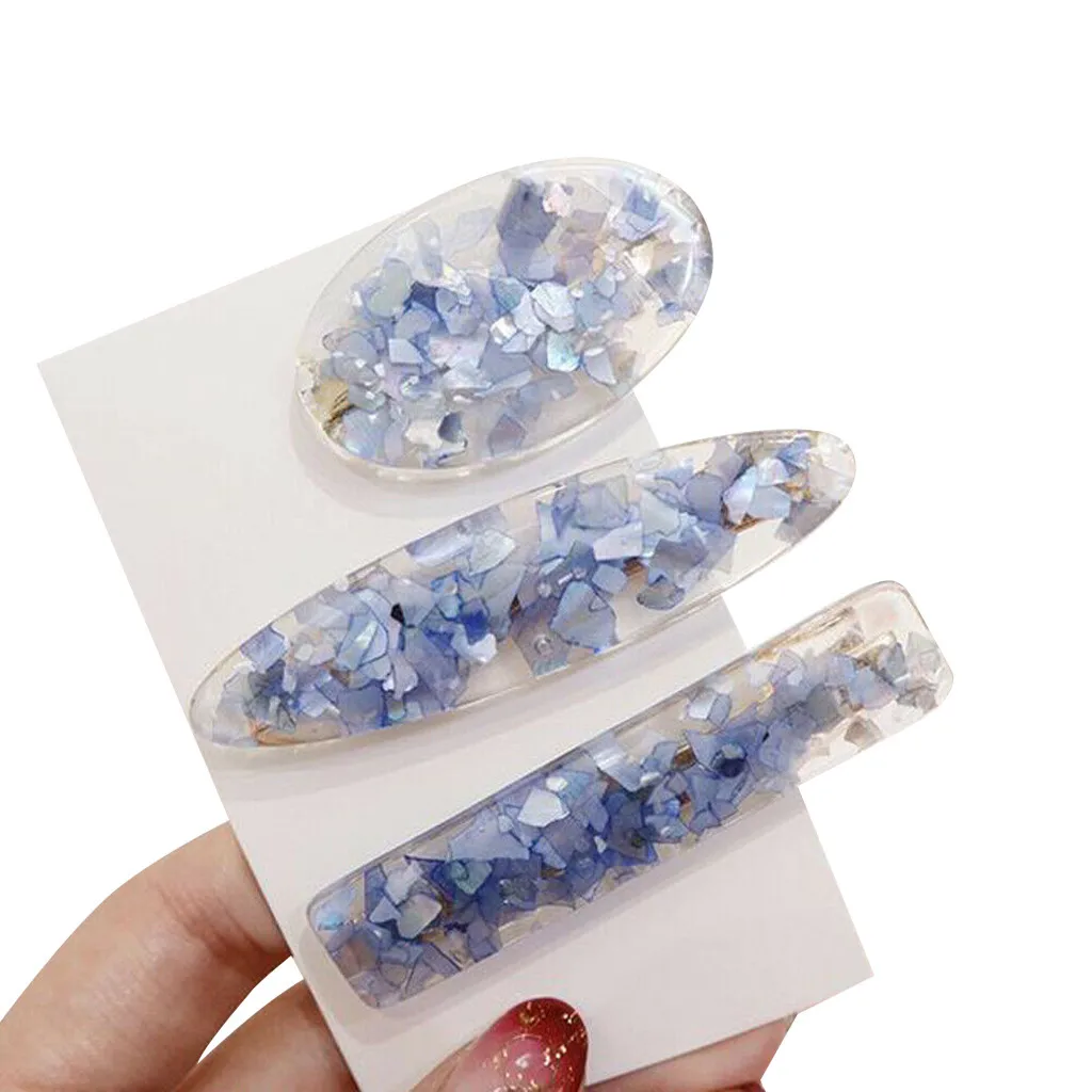 

Fashion 3pcs/set Women Vintage Oval Acrylic Hair Clips Barrette Hairpins Hair jewelry Accessories A10 AP23