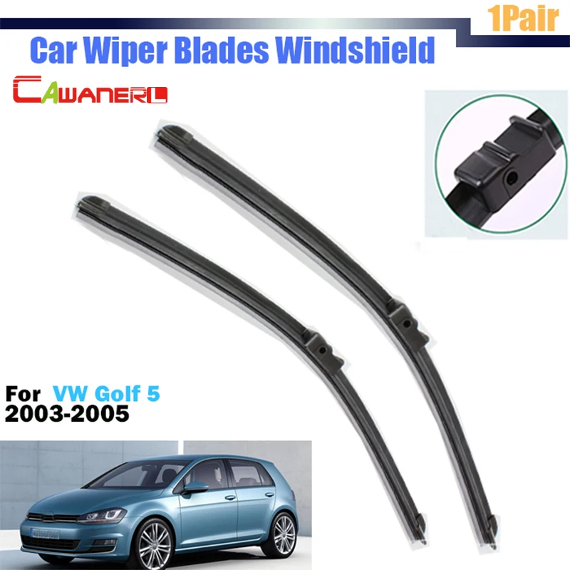 Cawanerl New Auto Soft Rubber Wiper Blades Braketless Fit VW Golf 5