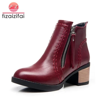 

Coolcept Lady High Heel Ankle Boots Women Platform Zipper Pointed Toe Boot Women Fashion Concise Daily Footwears Size 33-43