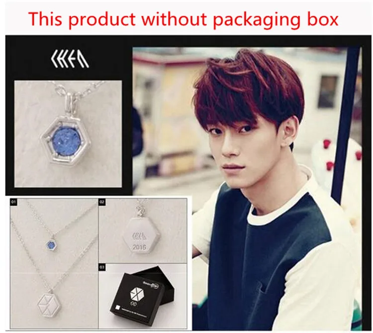 Экзо-к экзо-М EXO baekhyun CHANYEOL кристалл кулон цепи Цепочки и ожерелья K-поп 2016 Новинка Модные украшения для для мужчин и Для женщин