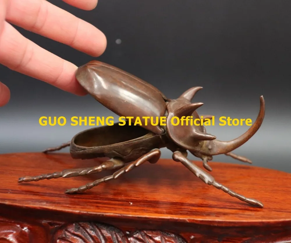 collect red copper hand carving Beatles statue craft