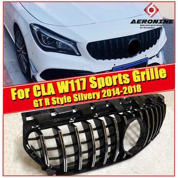 

CLA W117 Sports grille grill GT R style ABS Silvery&&Chrome CLA180 CLA200 C250 CLA45 look Front Bumper Grills without sign 14-18
