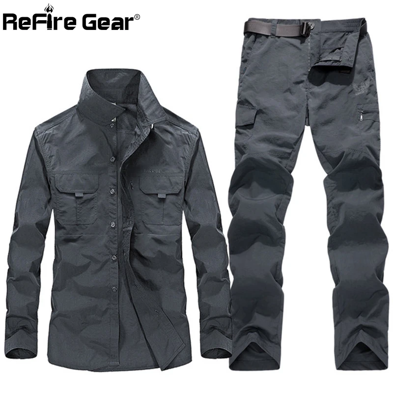 

ReFire Gear Military Tactical Uniform Clothing Men Multi Pockets Army Combat Shirts Cargo Pants Work Hunt Airsoft Clothes Sets