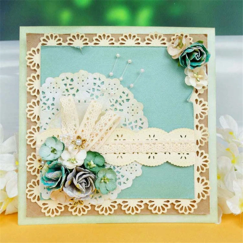 

YaMinSanNiO Flower Border Die Metal Cutting Dies Craft Die Cut Fustelle New 2019 Scrapbooking Card Embossing Template Stencil