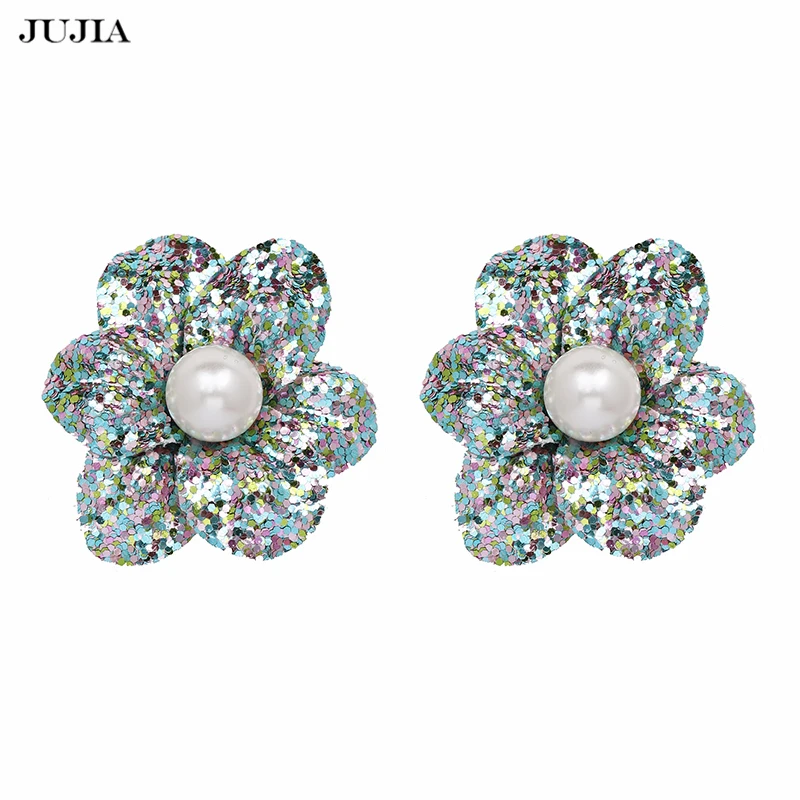 Élégant Femme Pearl Crystal Resin Flower Drop Ear Stud Dangle Boucles d/'oreilles Bijoux