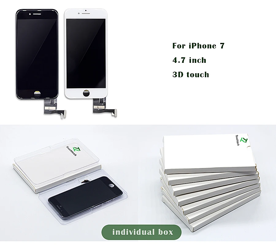 2pcs quality aaa 4 7 display pantalla iphone clone for iphone 7 lcd screen with 3d touch screen assembly white black replacement