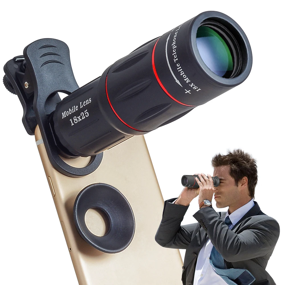 

UVR Mobile Phone Lenses 18X Telescope Zoom Smartphone Camera Lens for iPhone Samsung Xiaomi universal clip APL-T18