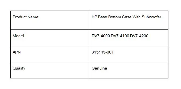 HP DV7-4000 DV7-4100 DV7-4200 Base Bottom Case 615443-001 With Subwoofer