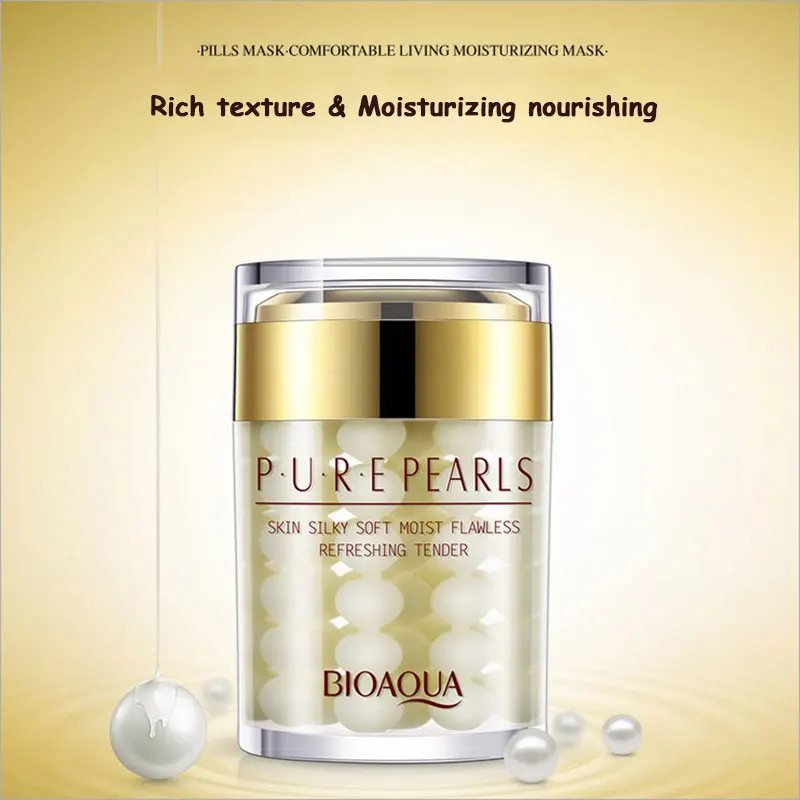 

60g Face Cream Brand BOAQUA Pure Pearl Essence Hyaluronic Acid Cream Moisturizing Skin Care Anti Wrinkle Whitening Cream Mask