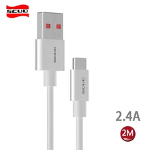 Scud USB 2 м кабели для зарядного устройства Быстрая Зарядка Кабели для мобильных телефонов для Xiaomi huawei LG samsung htc светильник 2,4 А стабильный ток USB кабели