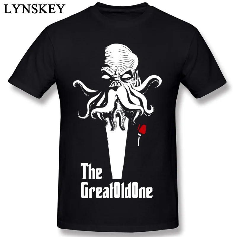 

Low Price New T-Shirt 100% Cotton The Great Old One Cthulhu T Shirt Men Godfather T-Shirt Independence Day Tee Shirt Summer