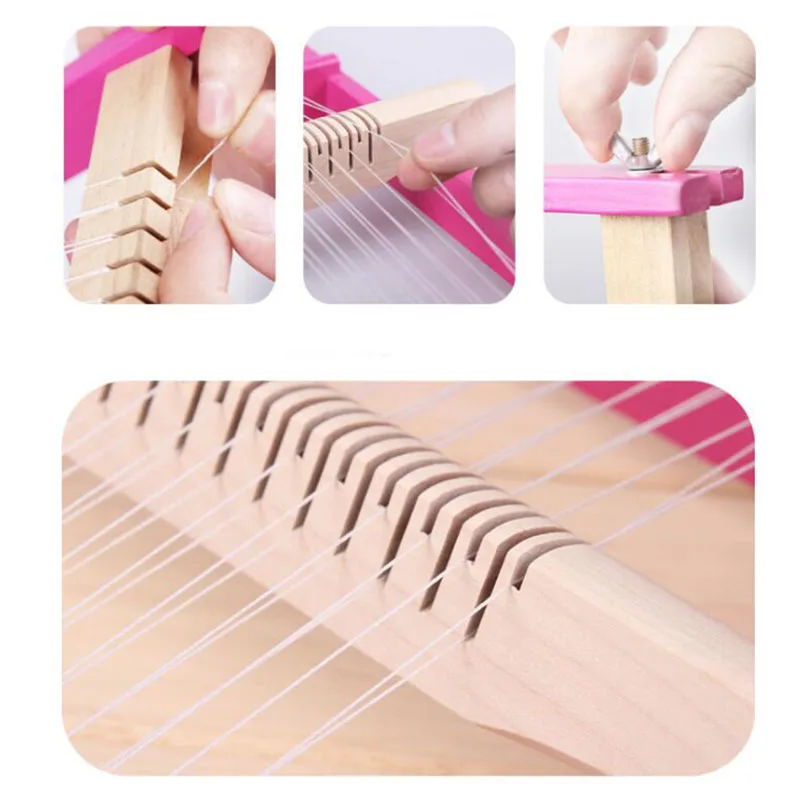  Wooden Weaving DIY lifting Tapestry Loom Knitting Machine Hand Craft Knit Wool Yarn Knitter Tool Pa