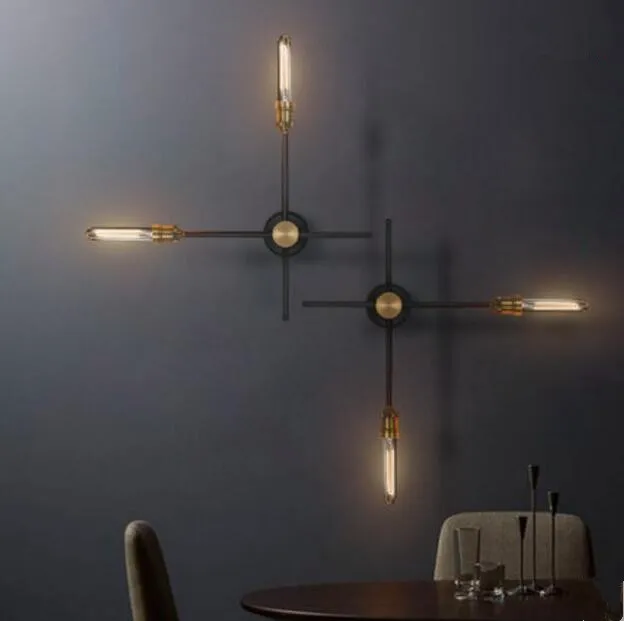 2017-Abajur-Designer-Simple-Aisle-Stairs-Bedside-Wall-Lamp-American-Village-Vintage-Iron-Rotate-Double-Head (1)