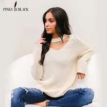 PinkyIsBlack Pearl Beaded Rib Knit Jumper Autumn Winter Womens Pullover Sweaters Grey hollow Collar Long Sleeve Tight Sweater PinkyIsBlack Pearl Beaded Rib Knit Jumper Autumn Winter Womens Pullover Sweaters Grey hollow Collar Long Sleeve Tight Sweater