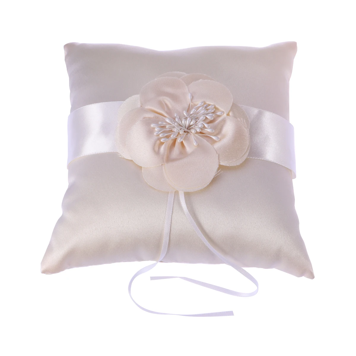 Wedding Ring Pillow Exquisite Floral Lovely Ribbon Bridal Ring Pillow