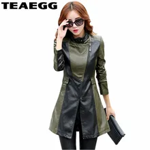 TEAEGG женские кожаные куртки Chaqueta Cuero Mujer Осенняя Черная куртка из искусственной кожи женская одежда плюс размер 4XL 5XL AL30