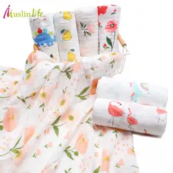 Muslinlife 2ply детское хлопковое детское Пеленальное Одеяло дышащий муслин обертывание мульти-использование одеяло для детской коляски