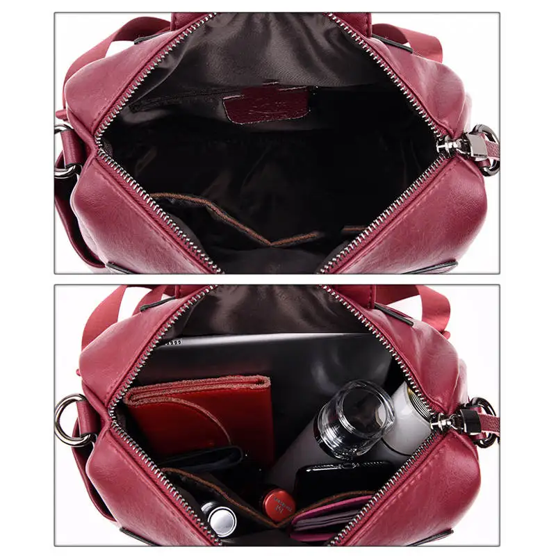 Женский Повседневный Кожаный Рюкзак, женская сумка, Ретро стиль, водонепроницаемые школьные сумки для девочек-подростков, женские дорожные рюкзаки для женщин