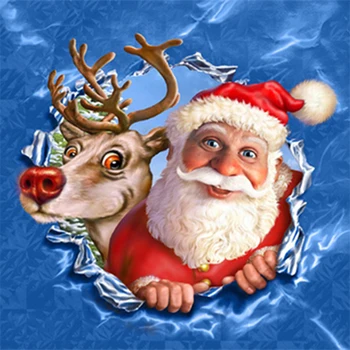 

Daimond diy Santa Claus diamond painting elk full square diamond embroidery cross stitch 3D mosaic Rhinestone Christmas gifts