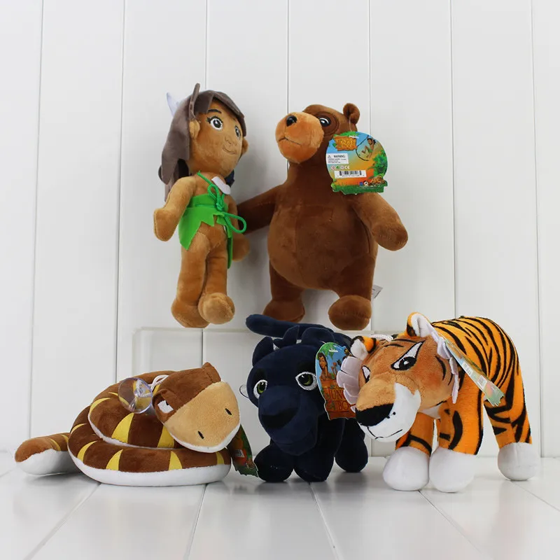 5 Stks/partij 22Cm 9 ''Film De Jungle Boek Pluche Speelgoed Mowgli Beer Luipaard Zachte figuur Speelgoed - AliExpress