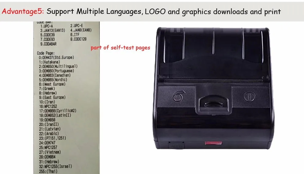 High Quality 80MM protable thermal USB mini printer support Windows Mobile, WINCE, Android Bluetooth printer for project