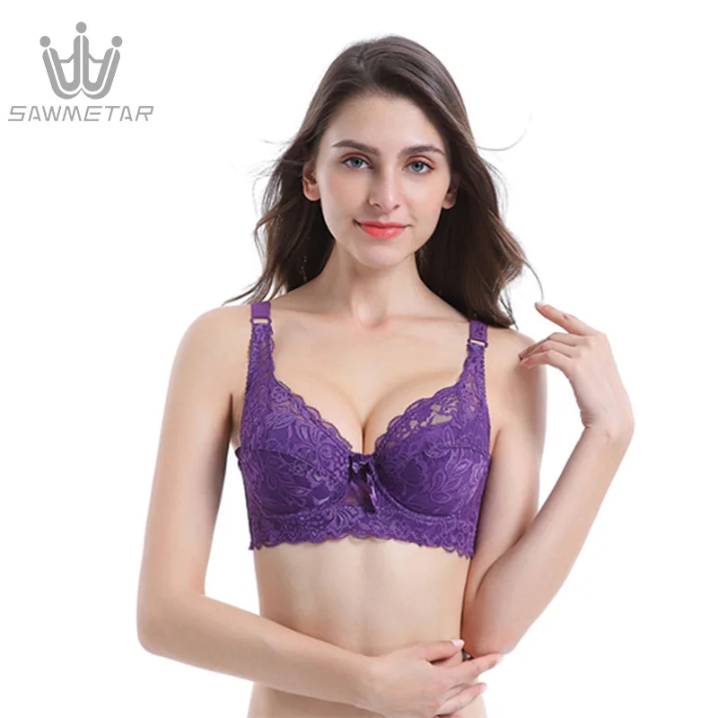 Sexy Lace Women Bra Plus Size B D E Big Bralette Ultrathin Pure Cotton Brassiere Underwire Push Up Bras | Женская одежда