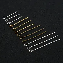 200 шт., 20 мм, 26 мм, 30 мм, 40 мм, шпильки для глаз, иглы, железные, золотые, серебряные, Родиевые, бронзовые, цветные шпильки для самостоятельного изготовления ювелирных изделий