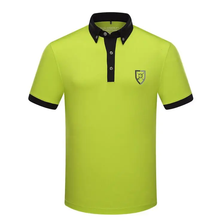 Высокое качество Для мужчин гольф поло рубашка тонкий летний одежда Спортивная дышащий и быстрое высыхание коротким рукавом гольф футболки M-3XL - Цвет: GREEN