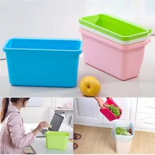 Plastic Desktop Storage Box Doors Hang Trash Kitchen Cabinet Garbage Basket