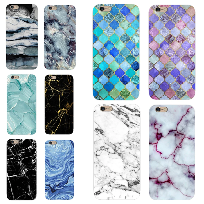 Marble Stone Painted Phone Case For iPhone 6 6S 7 8 X Soft Transparent TPU Cover iphone Plus 5 5S SE 4S Cases |